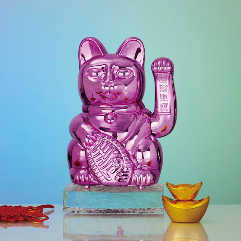 Jumbo Lucky Cats 特大号幸运缤纷自动招手招财猫-幸运桃红色 - 玩偶/公仔 - 其他材质 金色