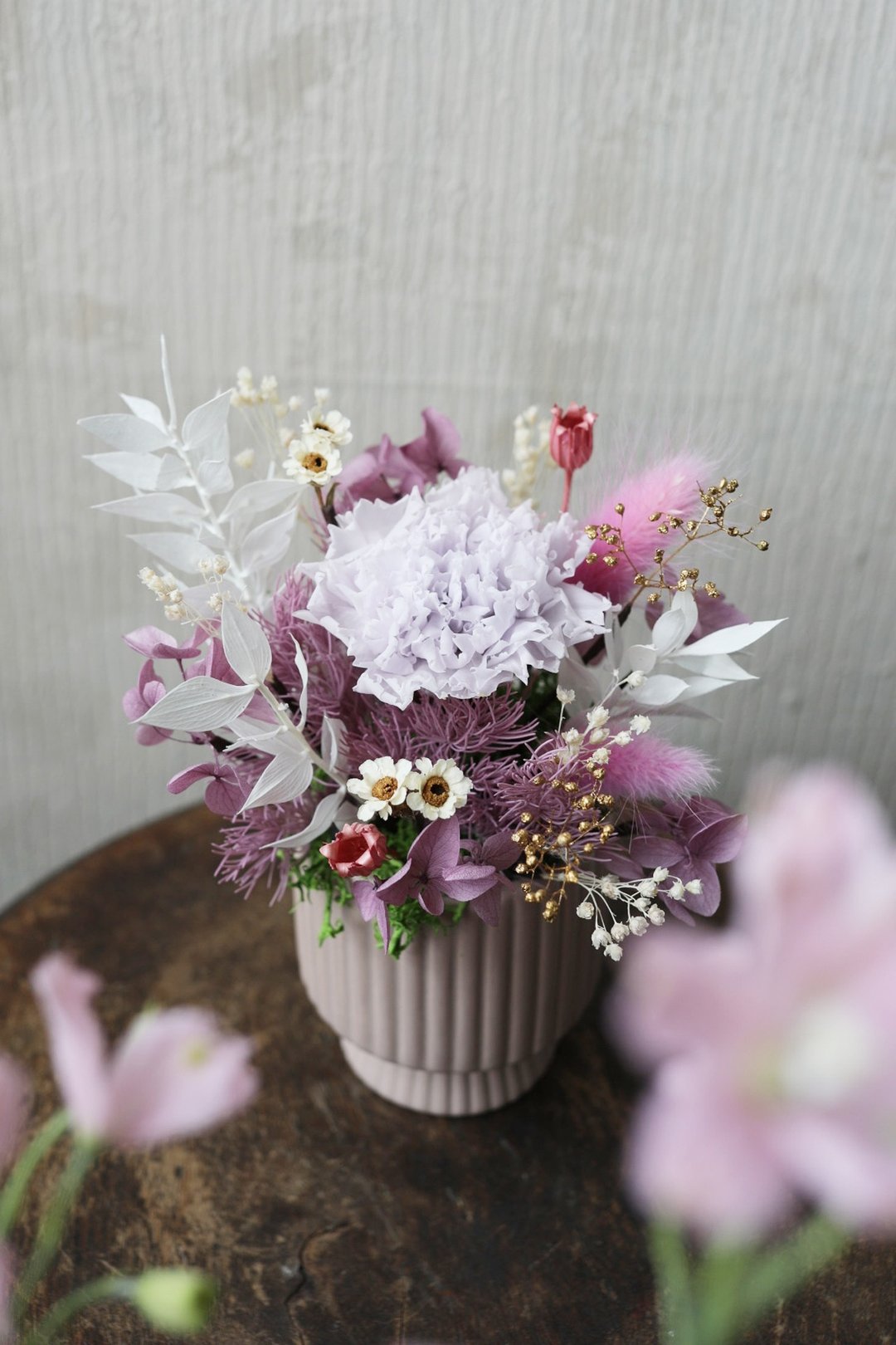 永生康乃馨小桌花 5色【材料包】 - 干燥花/捧花 - 植物．花 多色