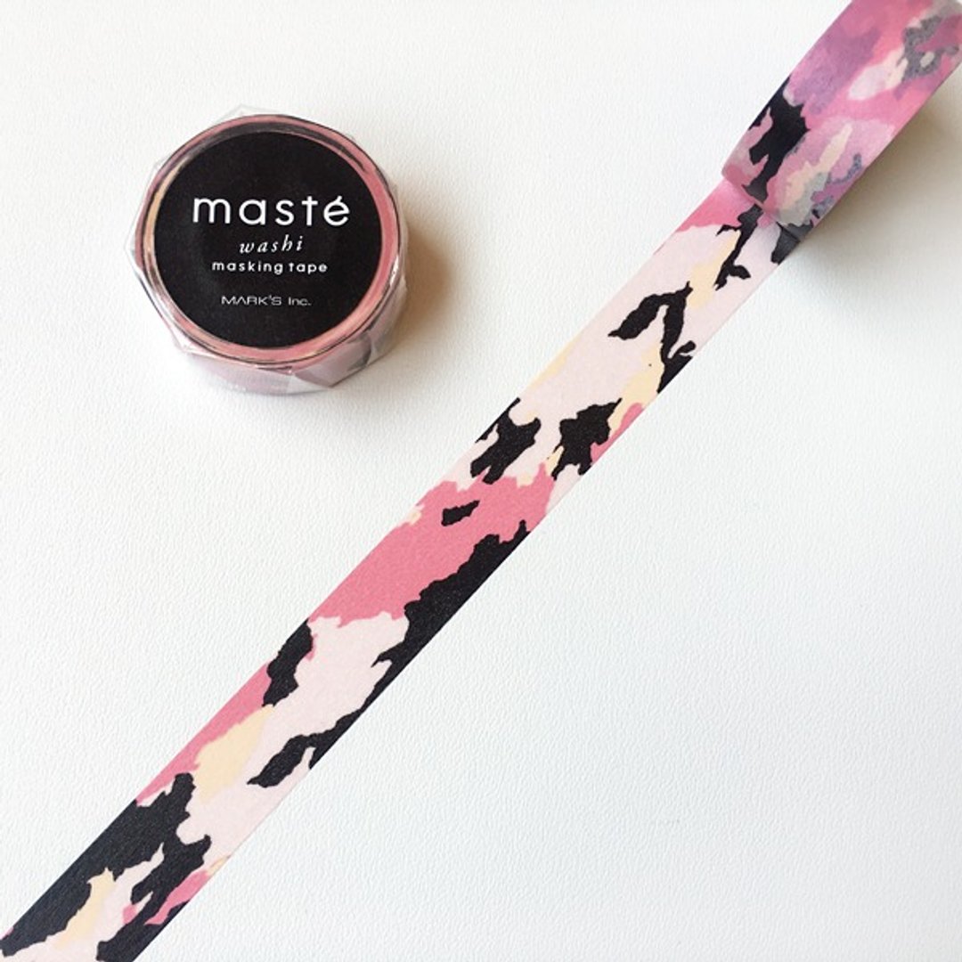 maste 和纸胶带 Multi Pattern【粉红迷彩 (MST-MKT184-PK)】 - 纸胶带 - 纸 多色