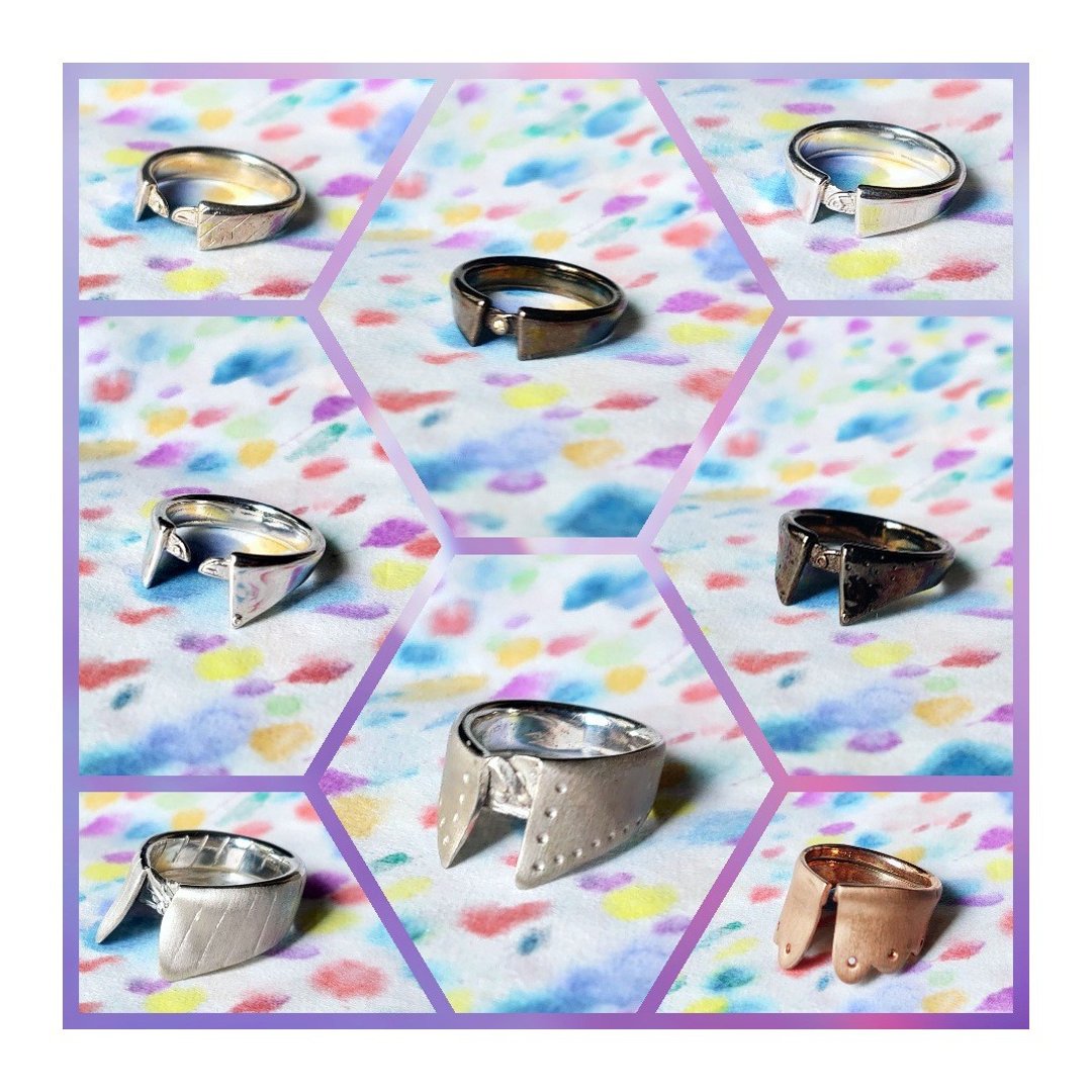 衫领纯银戒指 - 戒指 - 纯银 银色
