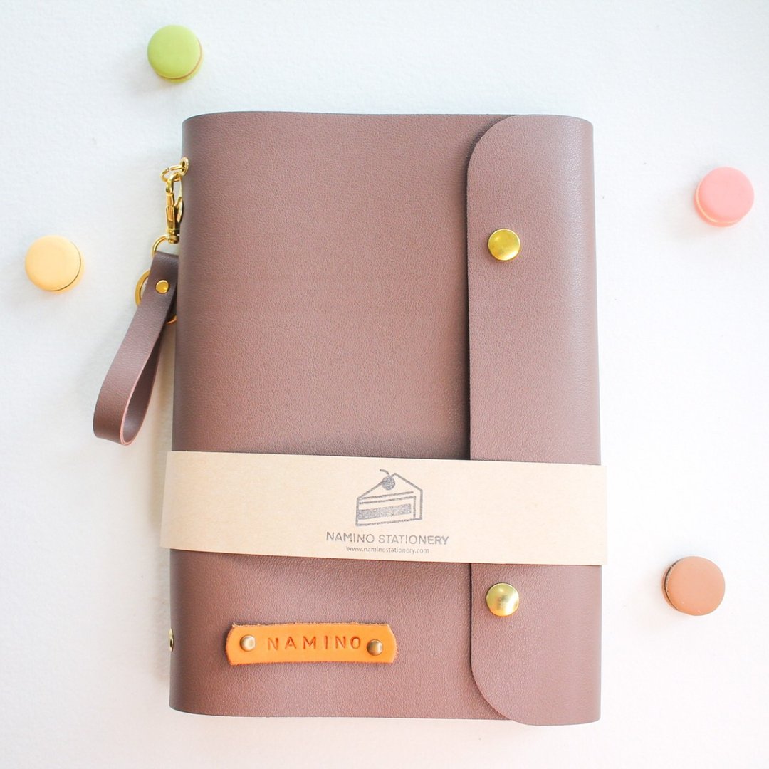Brown Planner (with Keychain), Chocolate macarons series - 笔记本/手帐 - 人造皮革 咖啡色