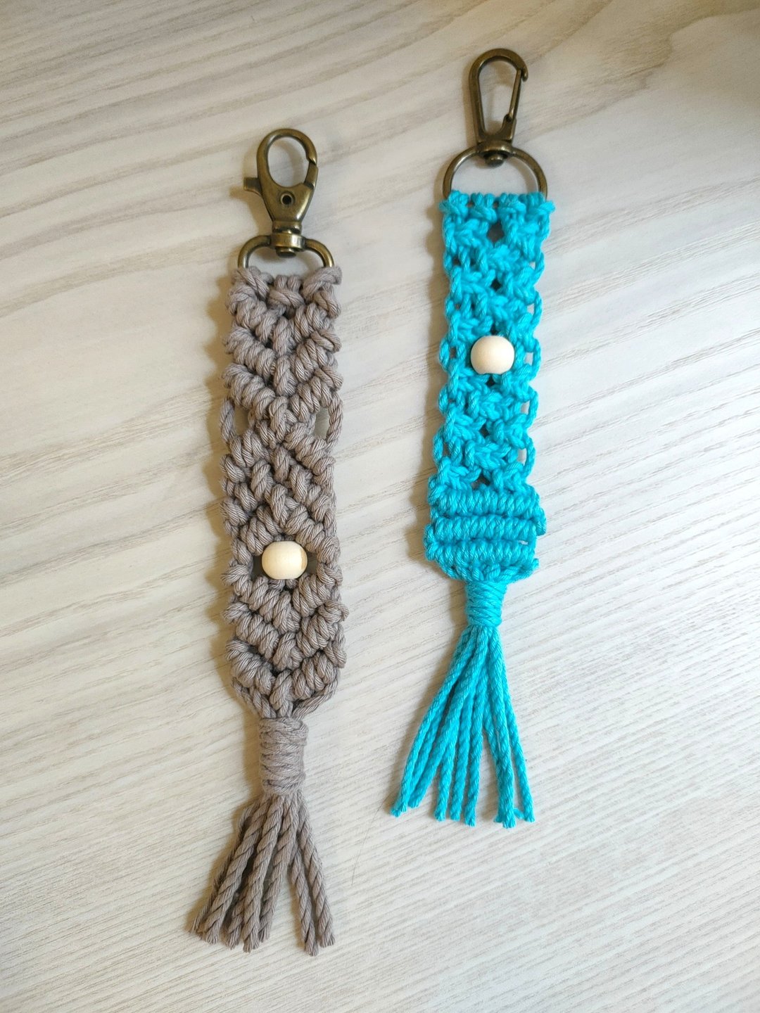【波光粼粼】macrame 编织挂饰/钥匙圈/吊饰/圣诞/情人节礼物送礼 - 钥匙链/钥匙包 - 棉 