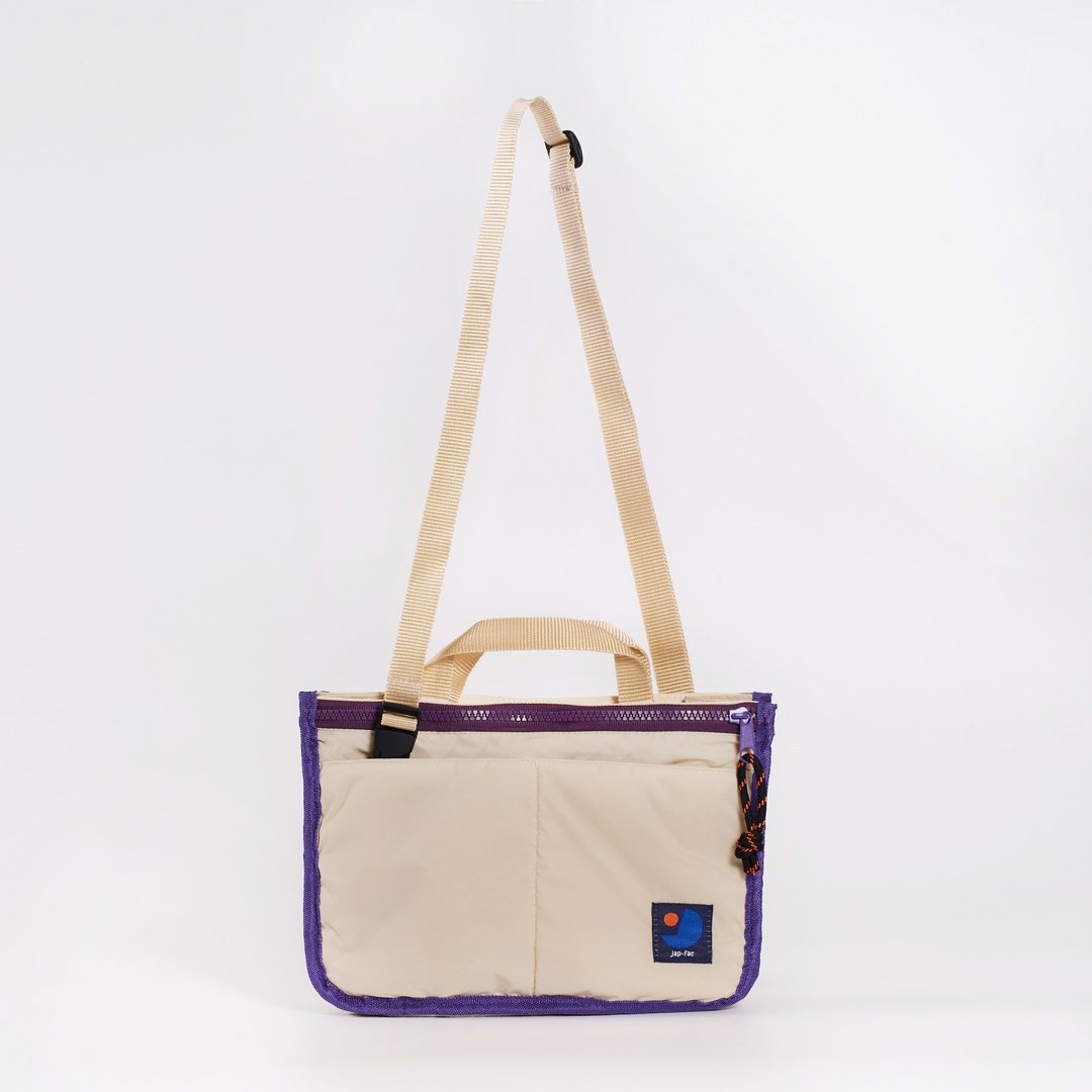 japfac Candy Nylon : Cream Blue Berry - 侧背包/斜挎包 - 尼龙 卡其色