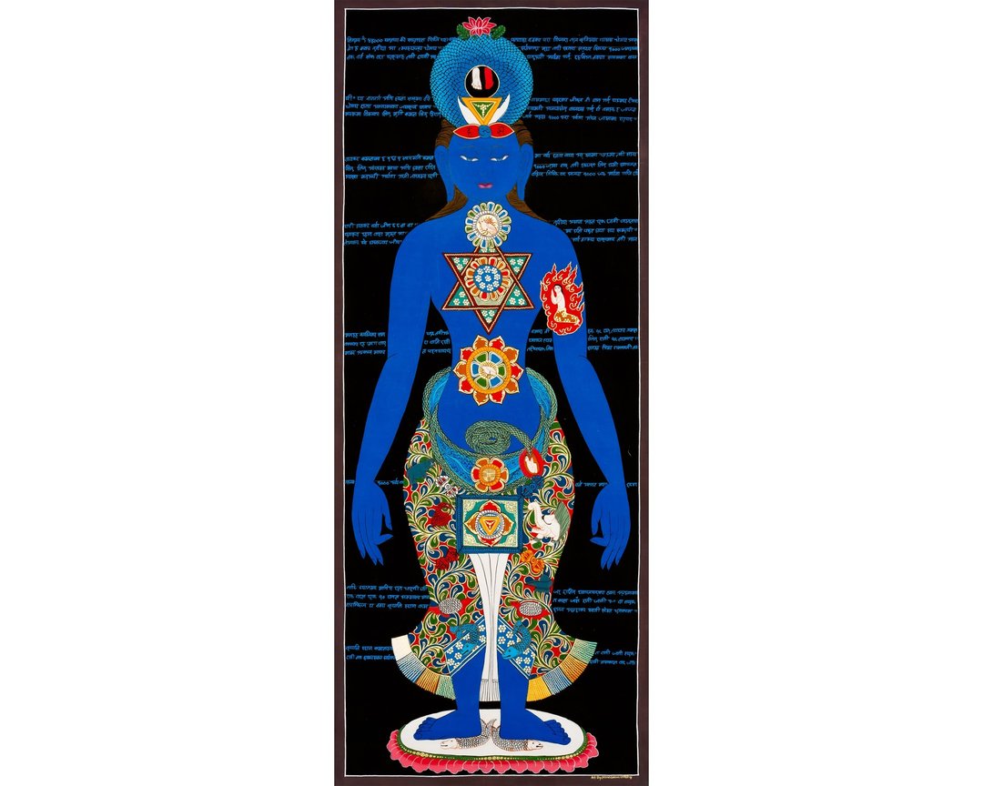 七脉轮唐卡 — 西藏神圣艺术 促进和谐、平衡与冥想 - 墙贴/壁贴 - 其他材质 多色