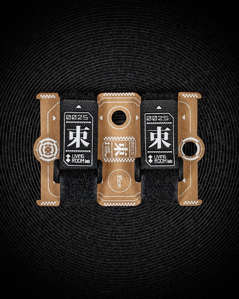 living room lab束-魔鬼毡束带２入组 露营 整理 打包 整理 - 露营用品 - 聚酯纤维 黑色