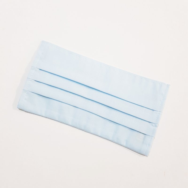 【素色-浅蓝】 棉质口罩套 成人 透气薄棉布 20天出货 可寄国外 - 口罩 - 棉．麻 蓝色