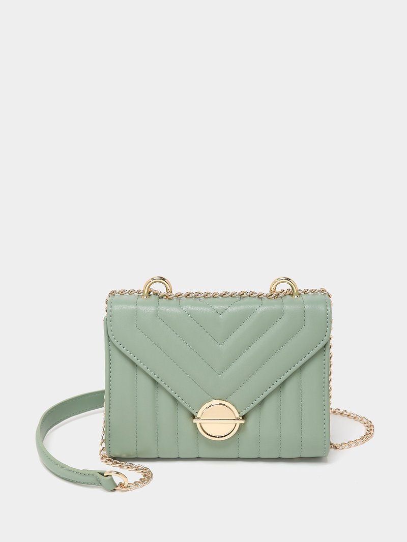 Just Fancy 简约金属圆扣侧背袋 - 侧背包/斜挎包 - 其他材质 绿色