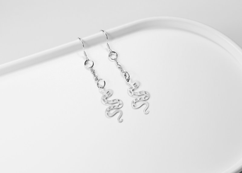 十二生肖─蛇 耳环【迷你款】_动物系列_造题 - 耳环/耳夹 - 其他金属 银色