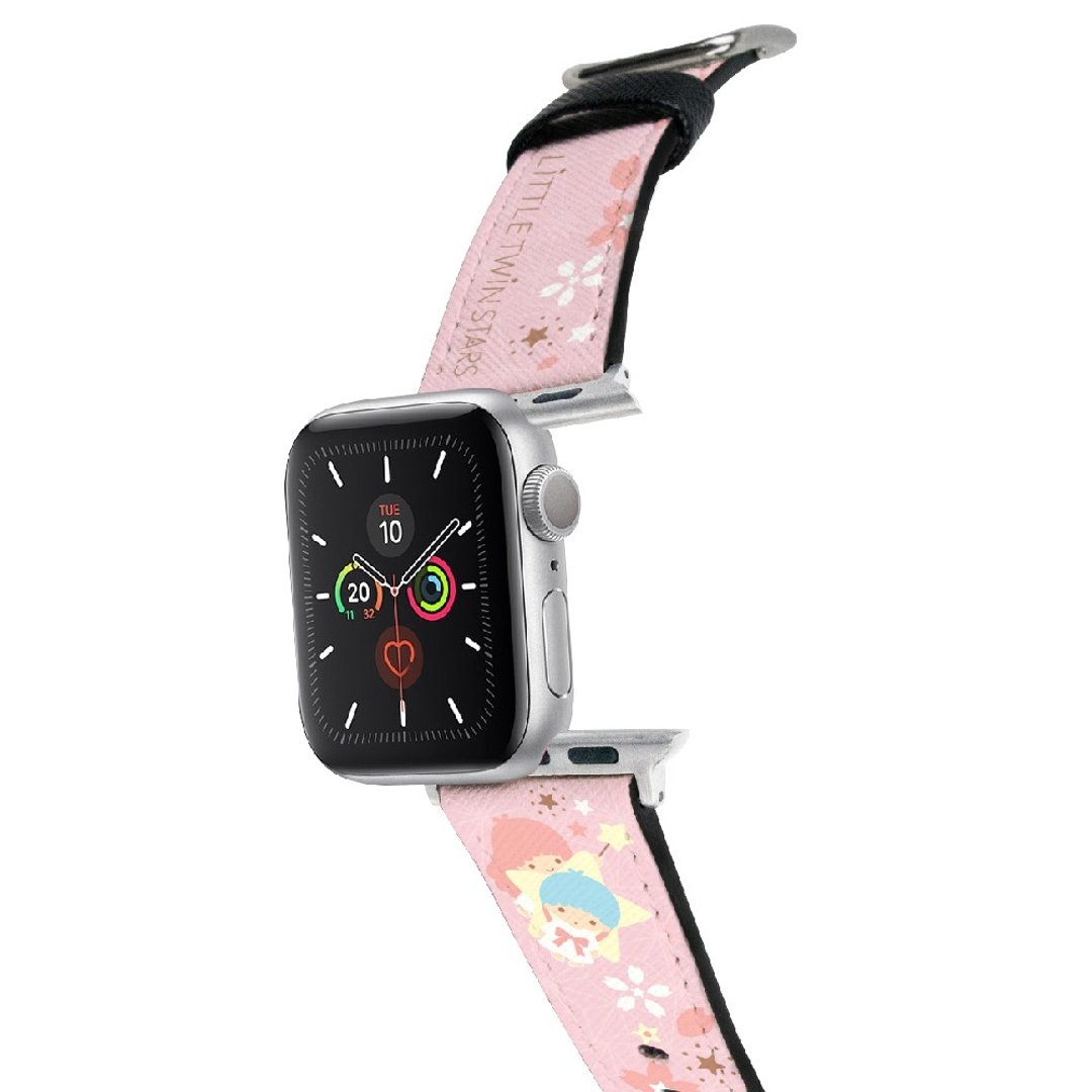 三丽鸥系列 Apple Watch 皮革表带 Little Twin Stars 樱花双子星 - 表带 - 人造皮革 白色