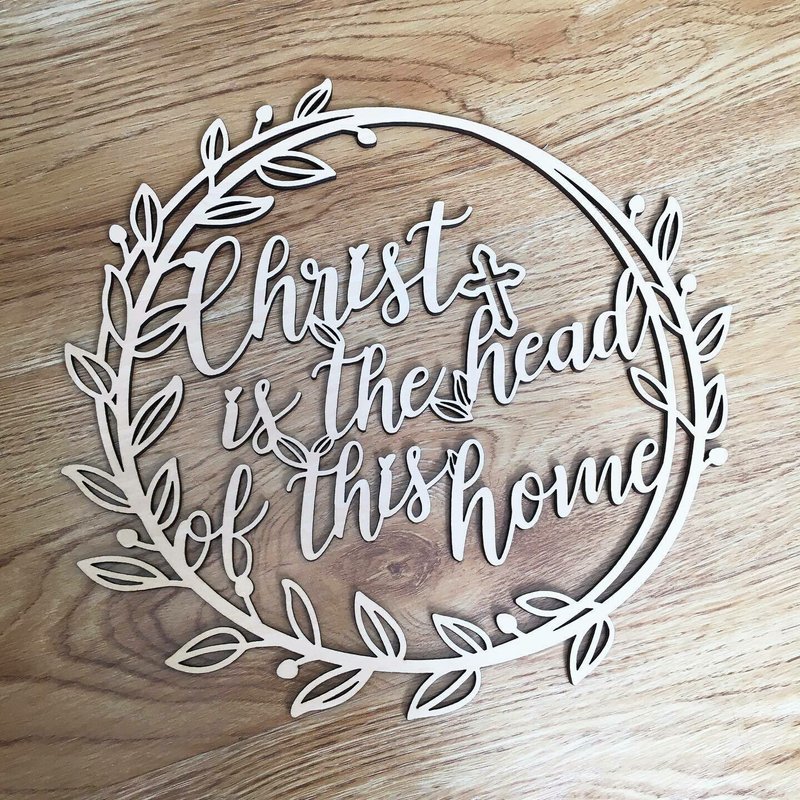 Christian Sign Wall Hanger 木制花环花圈 居家摆设 - 摆饰 - 木头 