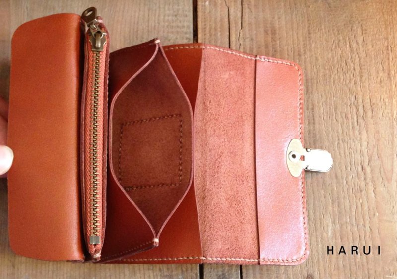 专层订单Laylazhou-加大版手风琴长夹加背带 - 皮夹/钱包 - 真皮 白色