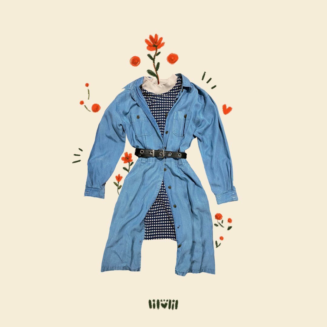 Falls set : denim and ufo dress - 女装上衣 - 聚酯纤维 