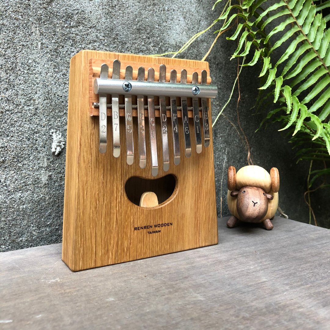 卡林巴 拇指琴 10音 橡木 实木音箱琴 小萌牙 手工琴 圣诞 - 吉他/乐器 - 木头 卡其色
