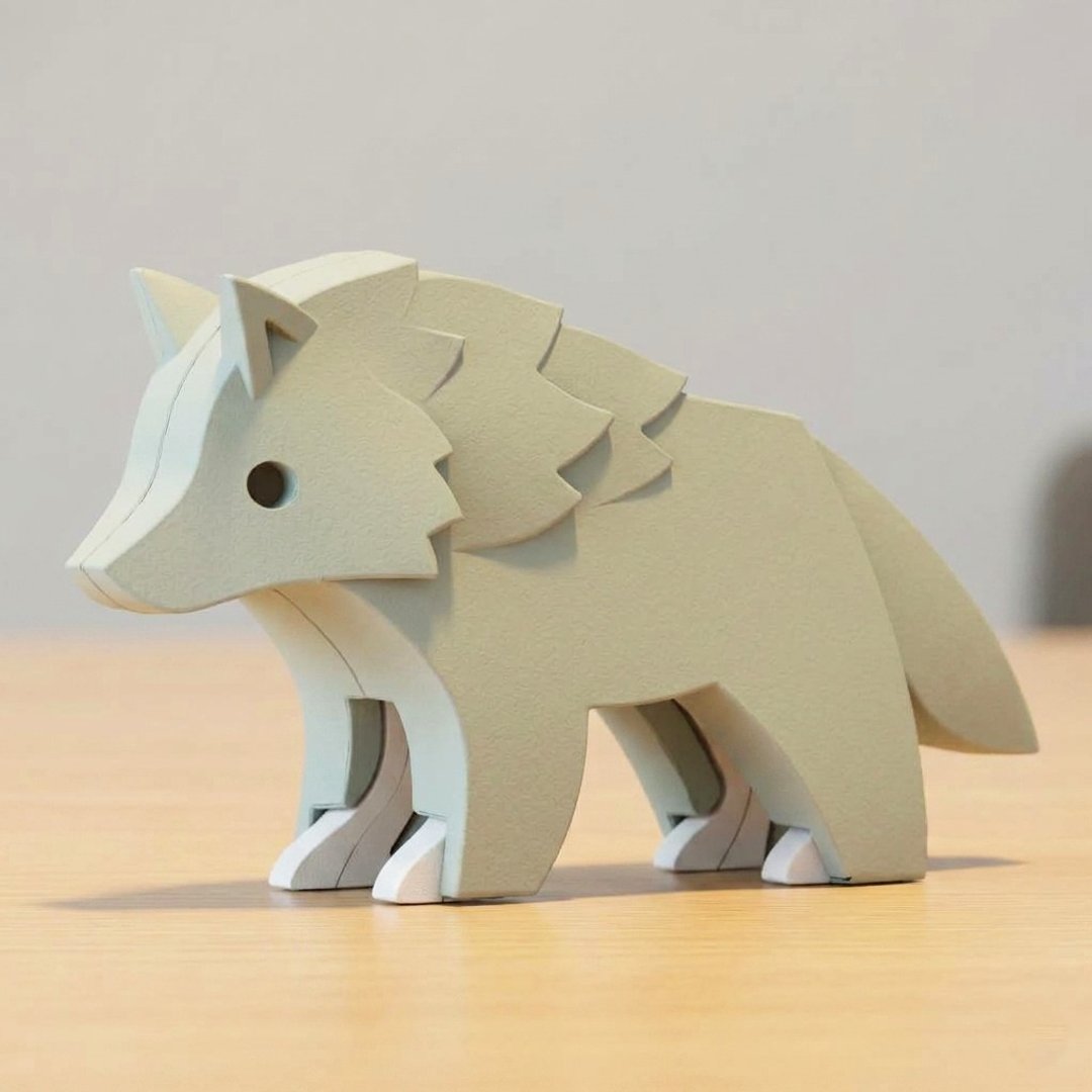 Halftoys Animal 狼 +故事书 STEAM教育玩具 - 摆饰 - 塑料 黄色