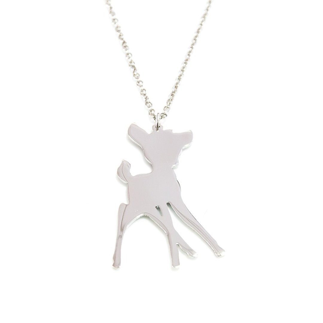 Small little deer pendant - 项链 - 铜/黄铜 银色