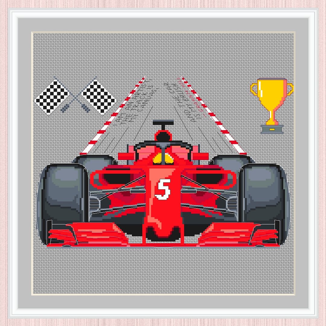 F1 Cross Stitch Pattern | Racing Car | Formula One Car | Formula 1 - 手工艺教程/工具书 - 其他材质 
