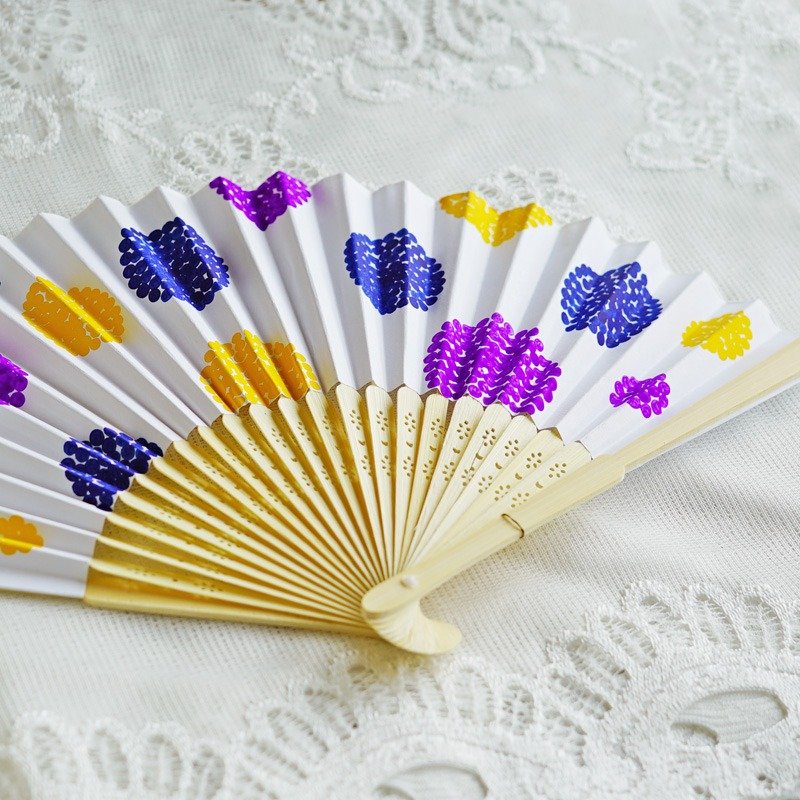 Hand-painted colorful folding fan - 扇子 - 纸 多色