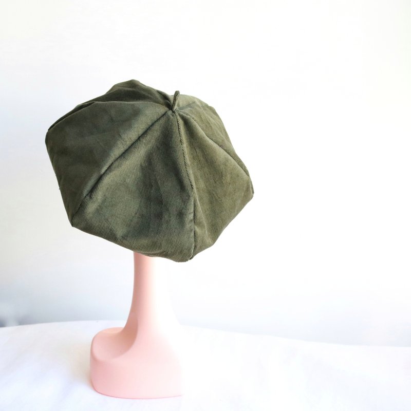 军绿色 手工双面六角帽子 画家帽 - 帽子 - 其他材质 绿色