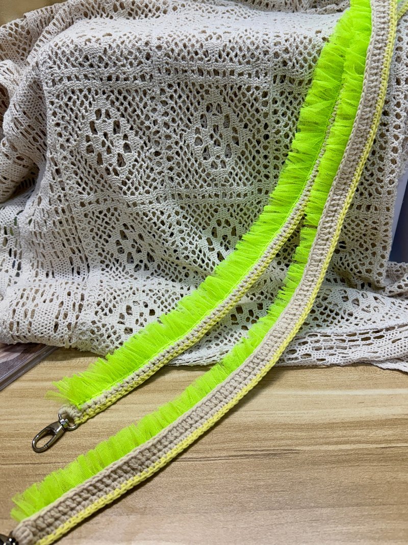 MUMU 板娘设计 微糖奶霜 x 柠檬泡泡糖 钩织蕾丝手机背带 - 挂绳/吊绳 - 棉．麻 黄色