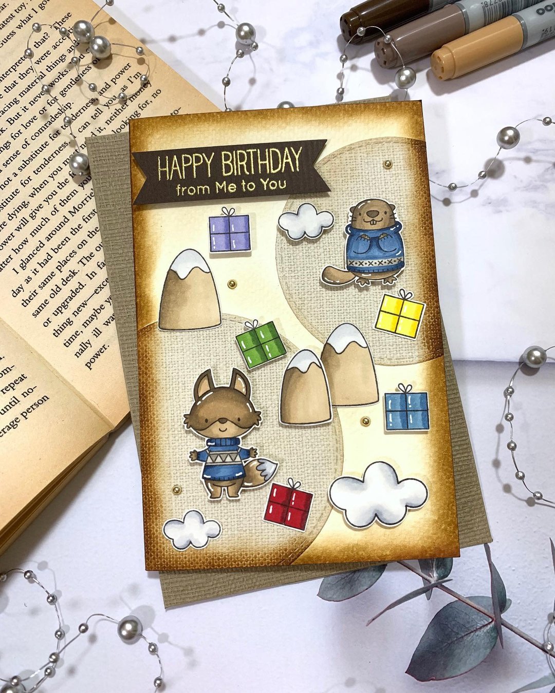 生日卡片_Happy Birthday 小海獭 - 卡片/明信片 - 纸 咖啡色