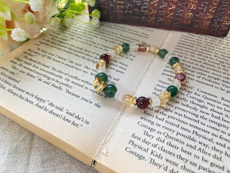 圣诞系列 全面招财。绿草莓/白幽灵/红胶花/黄塔晶 - 手链/手环 - 水晶 多色