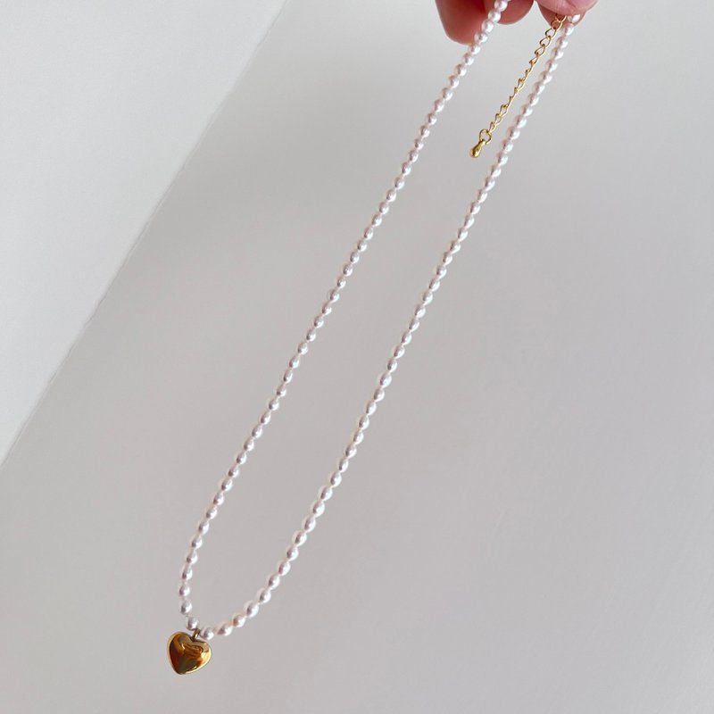 心之印记 天然珍珠心型坠饰项链 - 项链 - 珍珠 