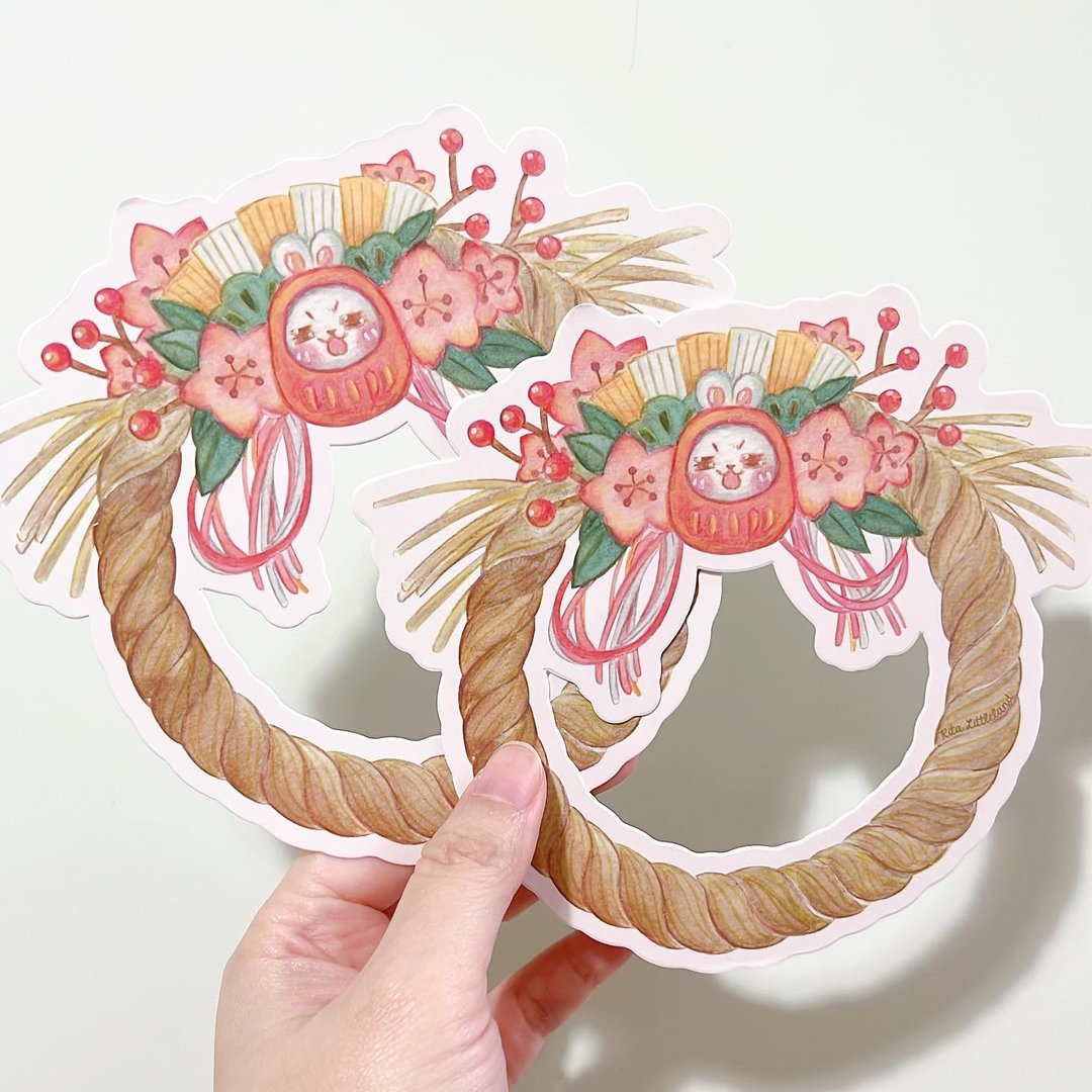 Littleland 日式新年注连绳 明信片/贺卡 - 红包/春联 - 纸 卡其色