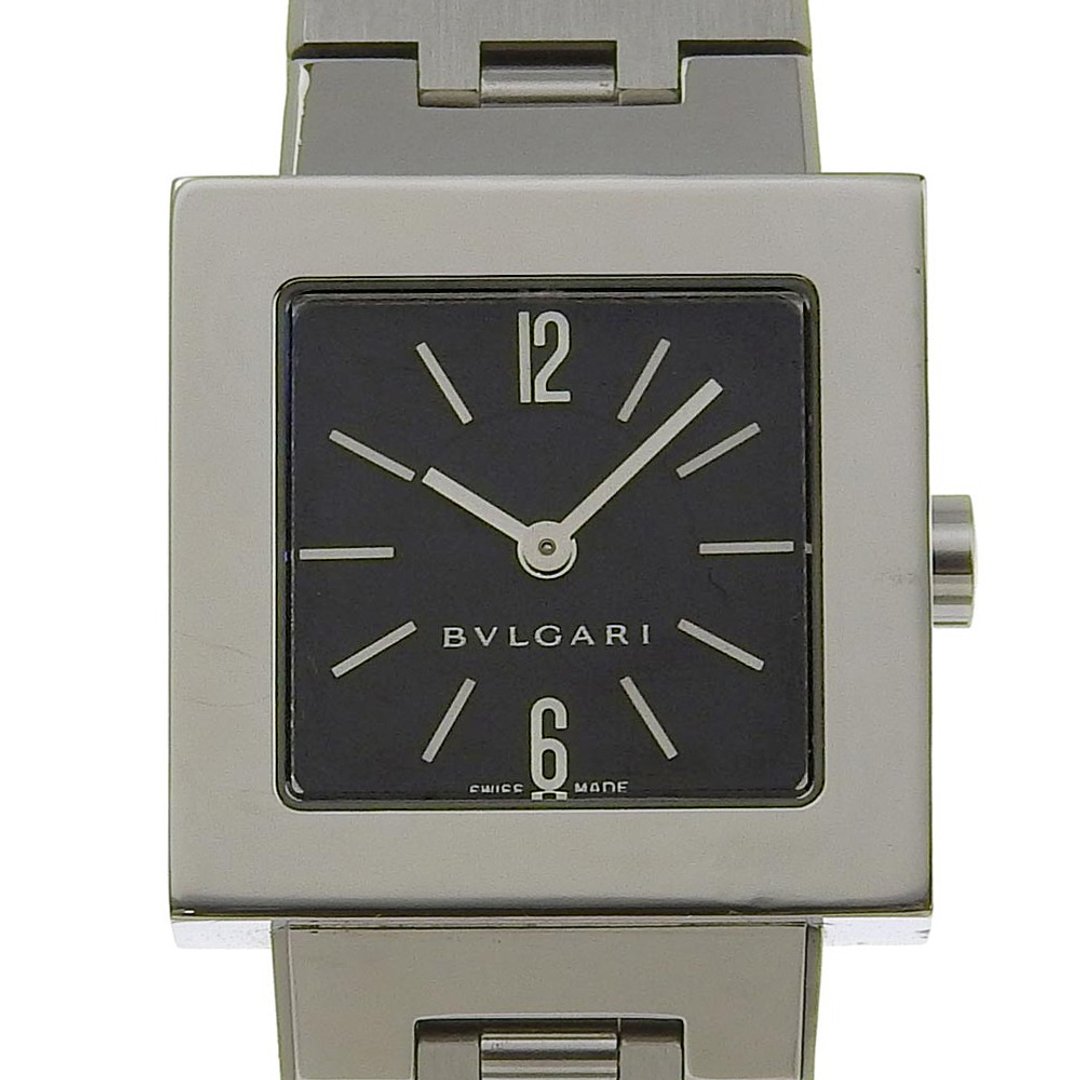 【日本直送】宝格丽 BVLGARI Quadrato 手表 SQ22SS 不锈钢 银色 石英 指针式显示 黑色表盘 女仕款【二手】 - 女表 - 不锈钢 黑色