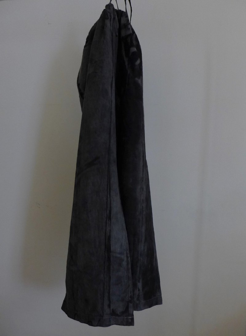 铁锈染亚麻宽裤 - 女装长裤 - 亚麻 灰色