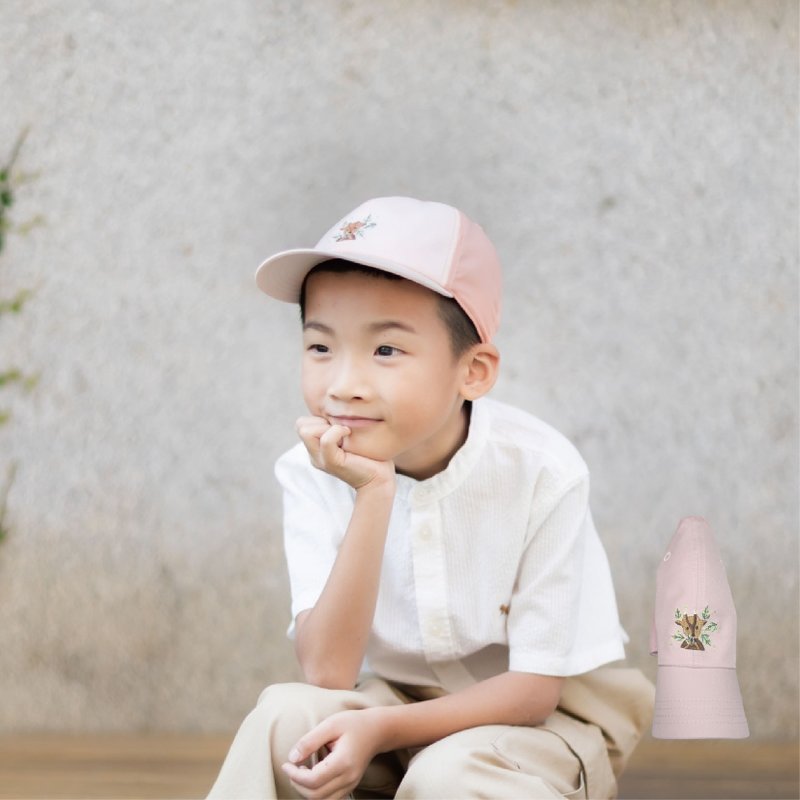 粉红色经典儿童球帽-吸湿排汗 调节尺寸 刺绣 软帽平檐 环保 - 帽子 - 环保材料 