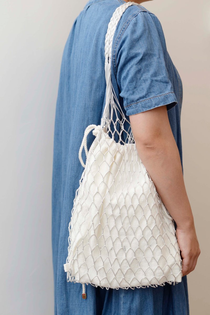 【岛中坊研】 多用索绳袋配渔网袋套装 设计 斜挎包 侧背包 - 后背包/双肩包 - 棉．麻 多色