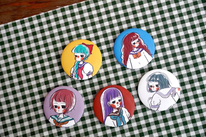 胸章 水手服少女 共5款 - 徽章/别针 - 塑料 