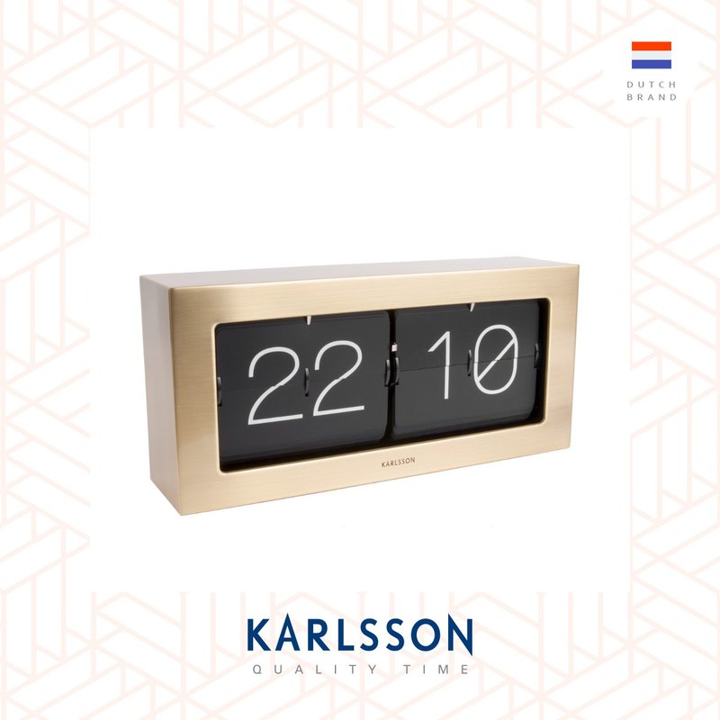 荷兰Karlsson Flip clock Boxed XL 黄铜色翻页钟(挂墙/放桌两用) - 时钟/闹钟 - 其他金属 黄色