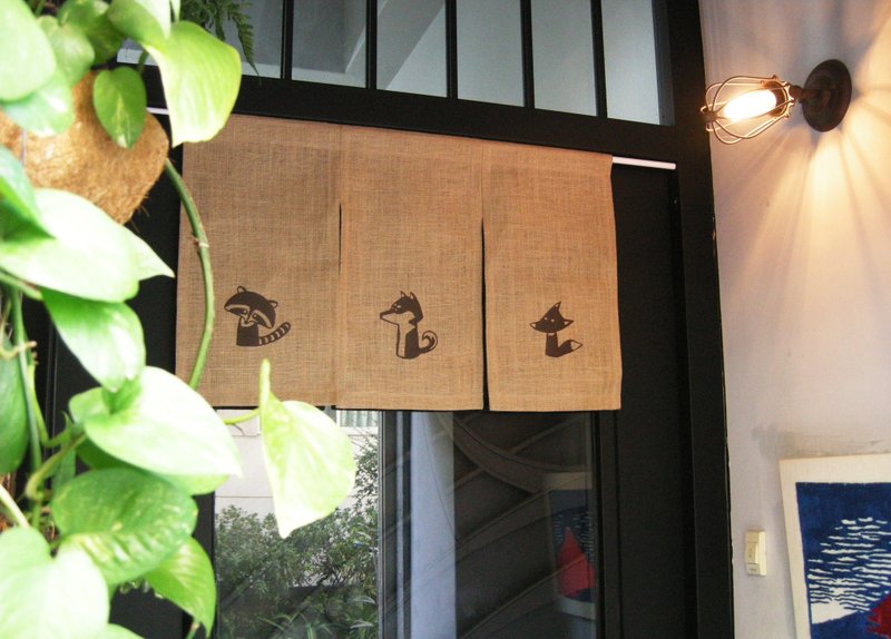 刺绣日式门帘(包杆式)(米色 麻植) __家饰类 包邮 文青 门帘 - 门帘/门牌 - 棉 卡其色
