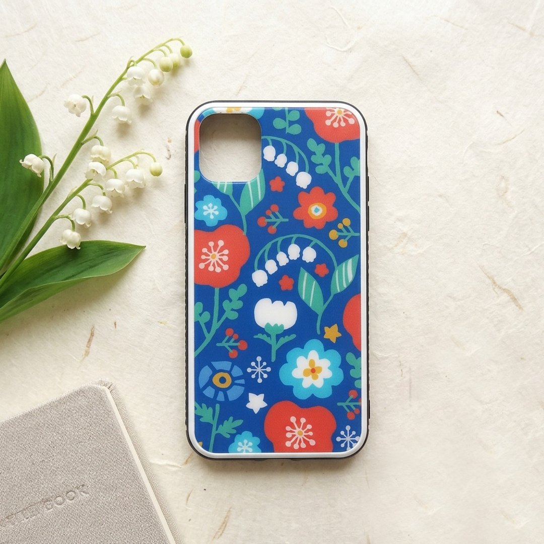 【强化玻璃 iPhone 手机壳】Vivid Flowers - 手机壳/手机套 - 塑料 蓝色