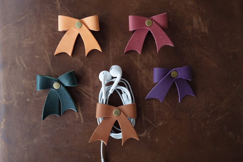 蝴蝶心耳机收纳扣 黄铜金属扣 梦想鞄制所 Dreamkaban - 耳机收纳 - 真皮 