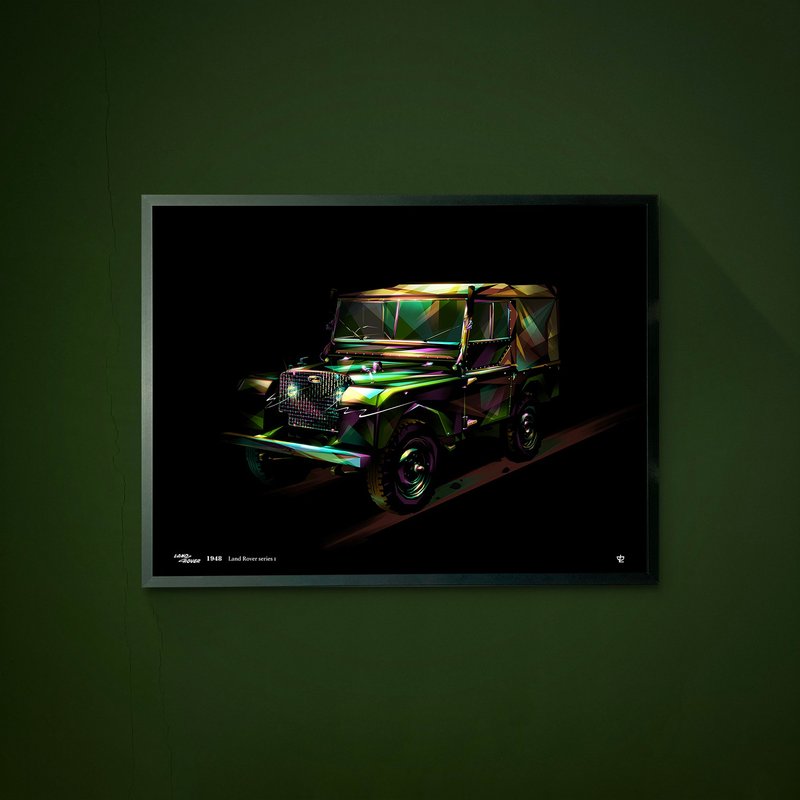 Classic Cars-1948-Land Rover-series 1  /Art Print/挂画/限量 - 海报/装饰画/版画 - 纸 绿色
