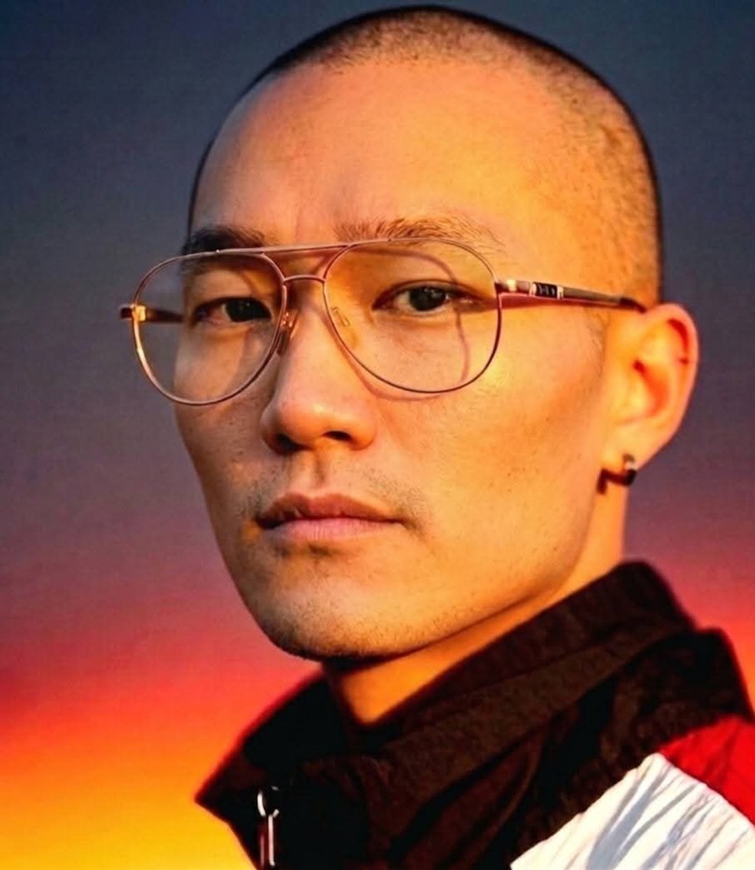 镀金 NOS 超大框 经典双杠金属细框 钛合金 日本制金色金属古董眼镜 - 眼镜/眼镜框 - 其他金属 金色