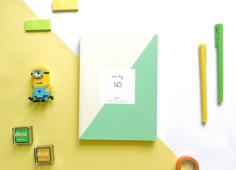 迪梦奇 2017 OneDay日日记 [绿斜角] - 笔记本/手帐 - 纸 绿色