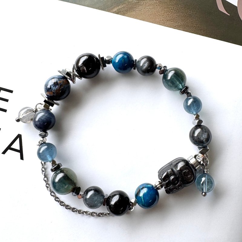 冲事业必备神器 金运石貔貅 风暴蓝彼得 蓝铜矿 蓝绿晶 - 手链/手环 - 水晶 