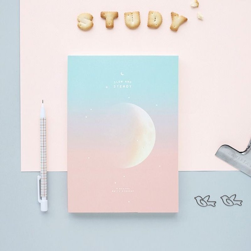 月亮圆缺渐层万年历V2-四个月日志-娥眉月,LWK51318 - 笔记本/手帐 - 纸 粉红色