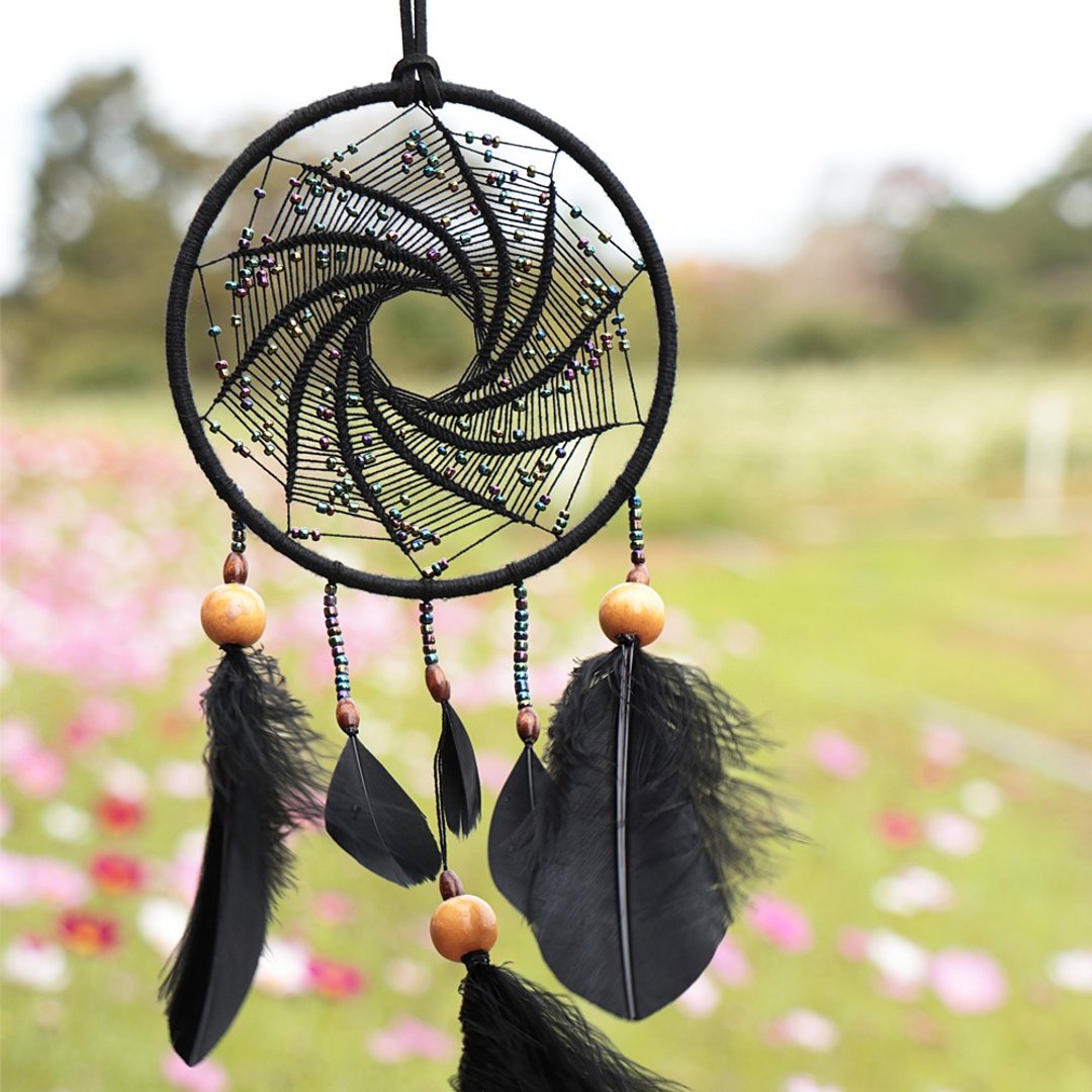 星际轨道丨纪念礼物 手工编织 捕梦网 Dreamcatcher-神秘黑 - 摆饰 - 其他材质 黑色