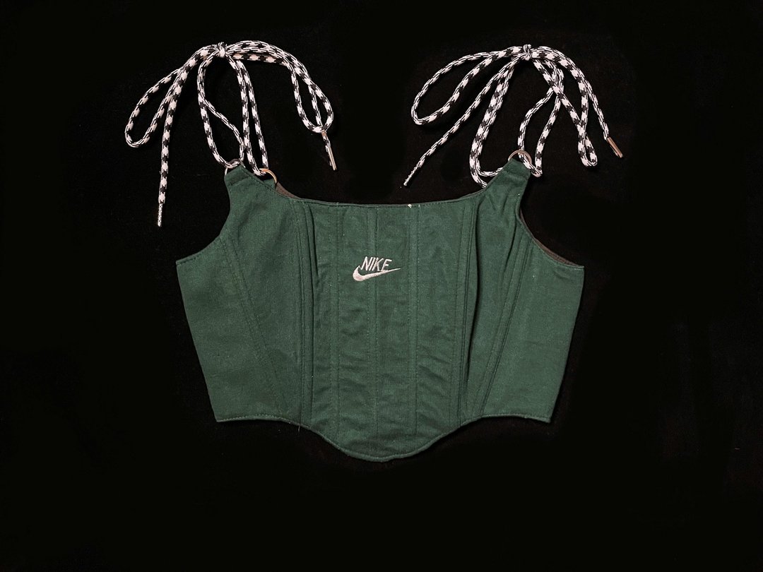 REGETHER 古着改制 NIKE 绑带马甲 BRA TOP -36 - 女装背心 - 棉 绿色