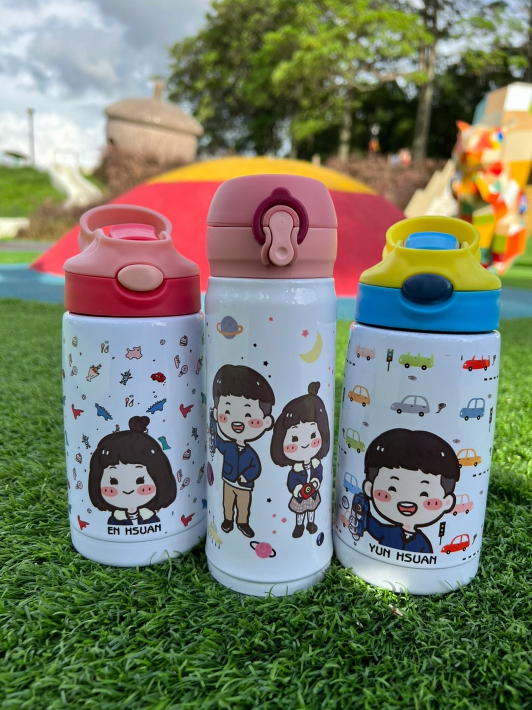 孩子的成长不能等 定制Q版保温瓶 蜡笔头手绘Q版 幼儿园日常纪念 - 保温瓶/保温杯 - 不锈钢 紫色