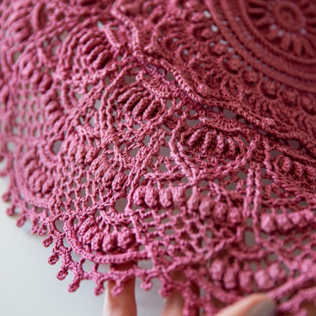 手工鉤針編織桌巾 | 東歐風桌墊 | 手鈎蕾絲墊 Crochet lace coaster Lace doily Tablecloth 桌巾 - 餐垫/桌巾 - 棉 粉红色