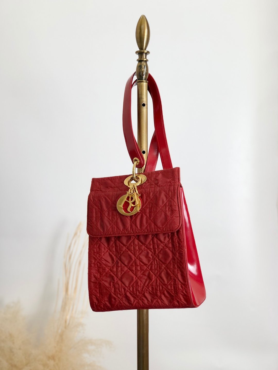【日本直送 名牌中古包】Christian Dior クリスチャン ディオール カナージュ 后背包 红色 标志 尼龙 登山包 biis73 - 后背包/双肩包 - 尼龙 红色