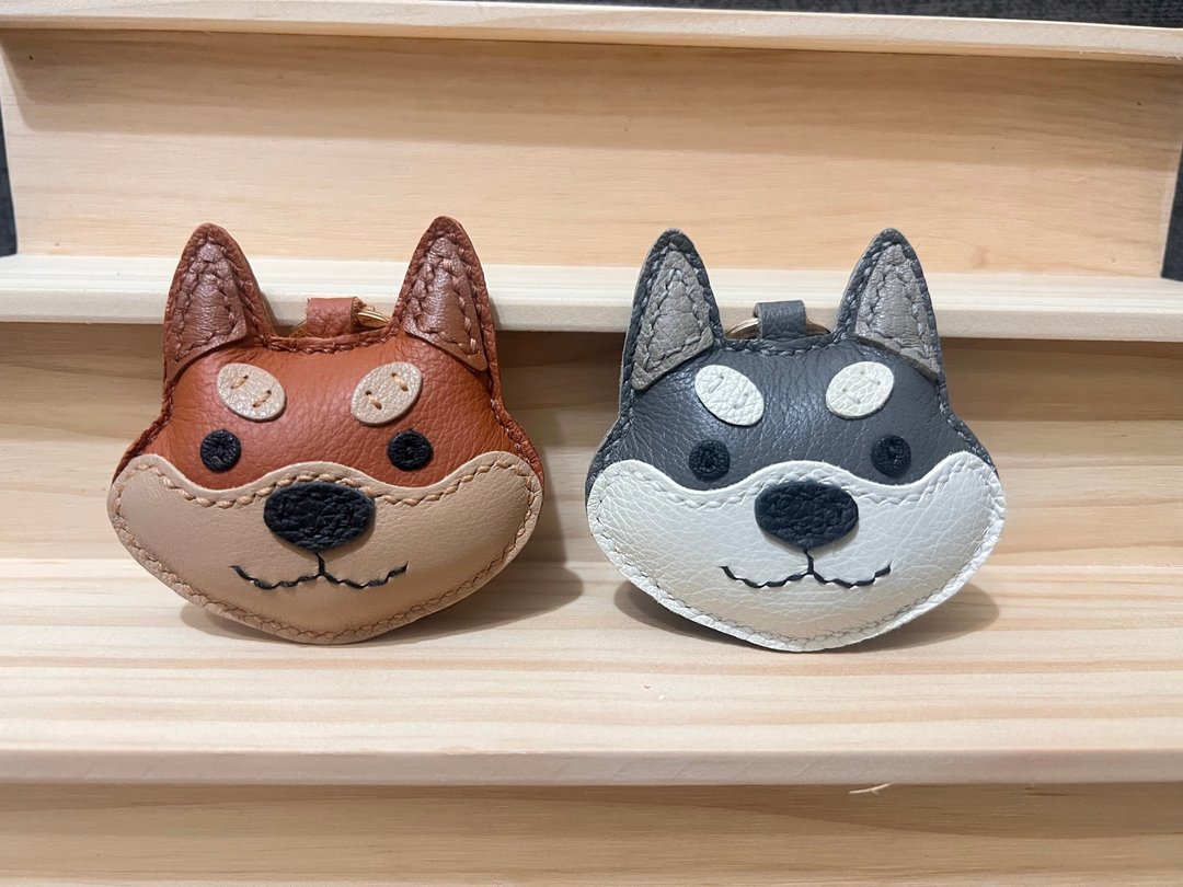 柴犬 钥匙圈 - 钥匙链/钥匙包 - 真皮 多色