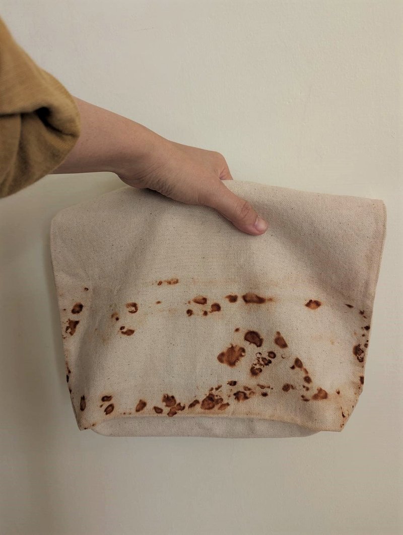 铁锈染帆布磁扣手拿包 - 手拿包 - 棉．麻 