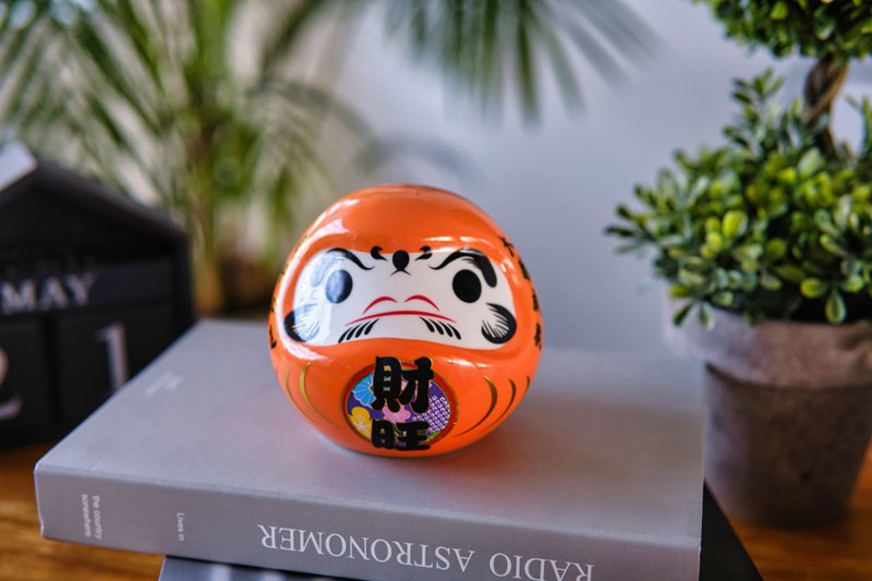 保庇BOBEE 日本工艺好运陶瓷达摩存钱罐 - 橘色财旺 - 储蓄罐 - 陶 红色