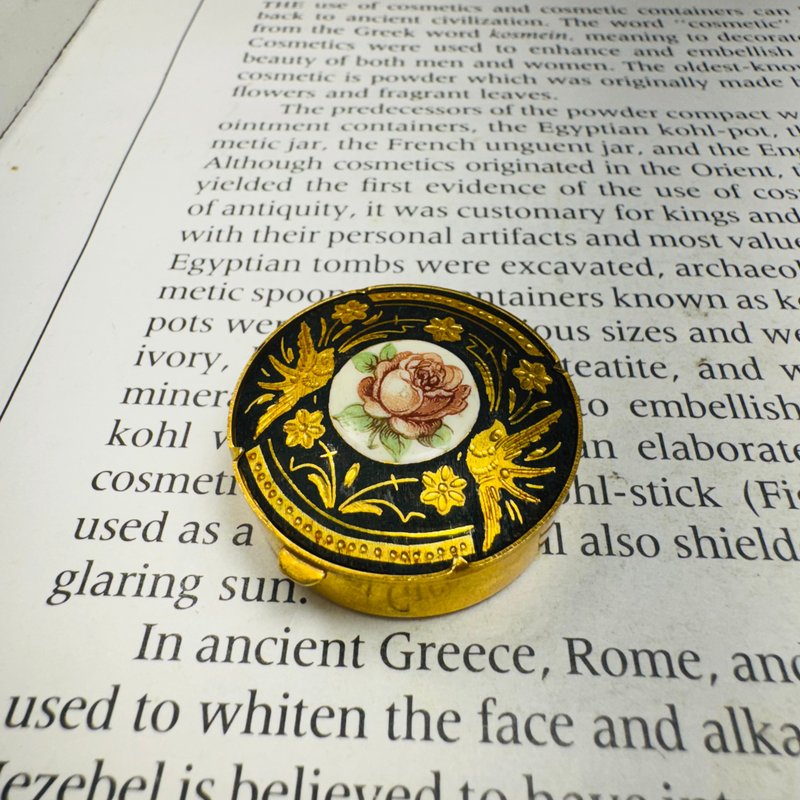 西班牙大马士革 彩绘玫瑰小圆盒 - 其他 - 其他金属 